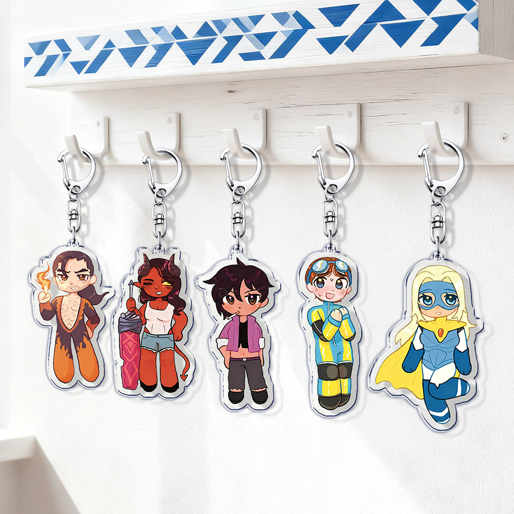 Gaming Accessories Gifts For Men - かわいい漫画ちびキーホルダーアクセサリー用メカマンブロンドブレザーロバートロバートソンキーリングジュエリーディスパッチゲームファンギフト