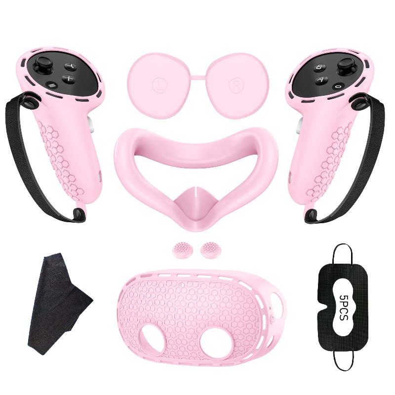 Controller Grip Cover - Meta Quest 3S用シリコン保護キット、ホストカバー、コントローラーグリップ、フェイスクッションVRアクセサリーを含む