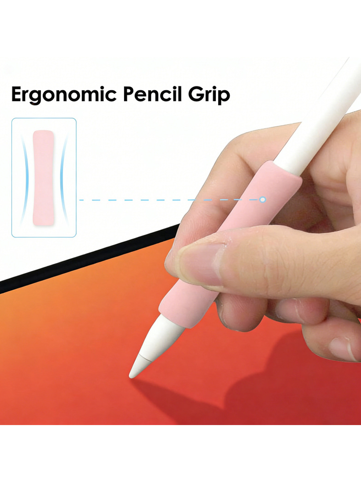 Controller Grip Cover - Apple Pencilに適したタッチセンサー式シリコン保護ペンスリーブとグリップ、ソリッドカラー、耐久性があり、人間工学に基づいたデザイン、書き込みや正確な操作に適しています。