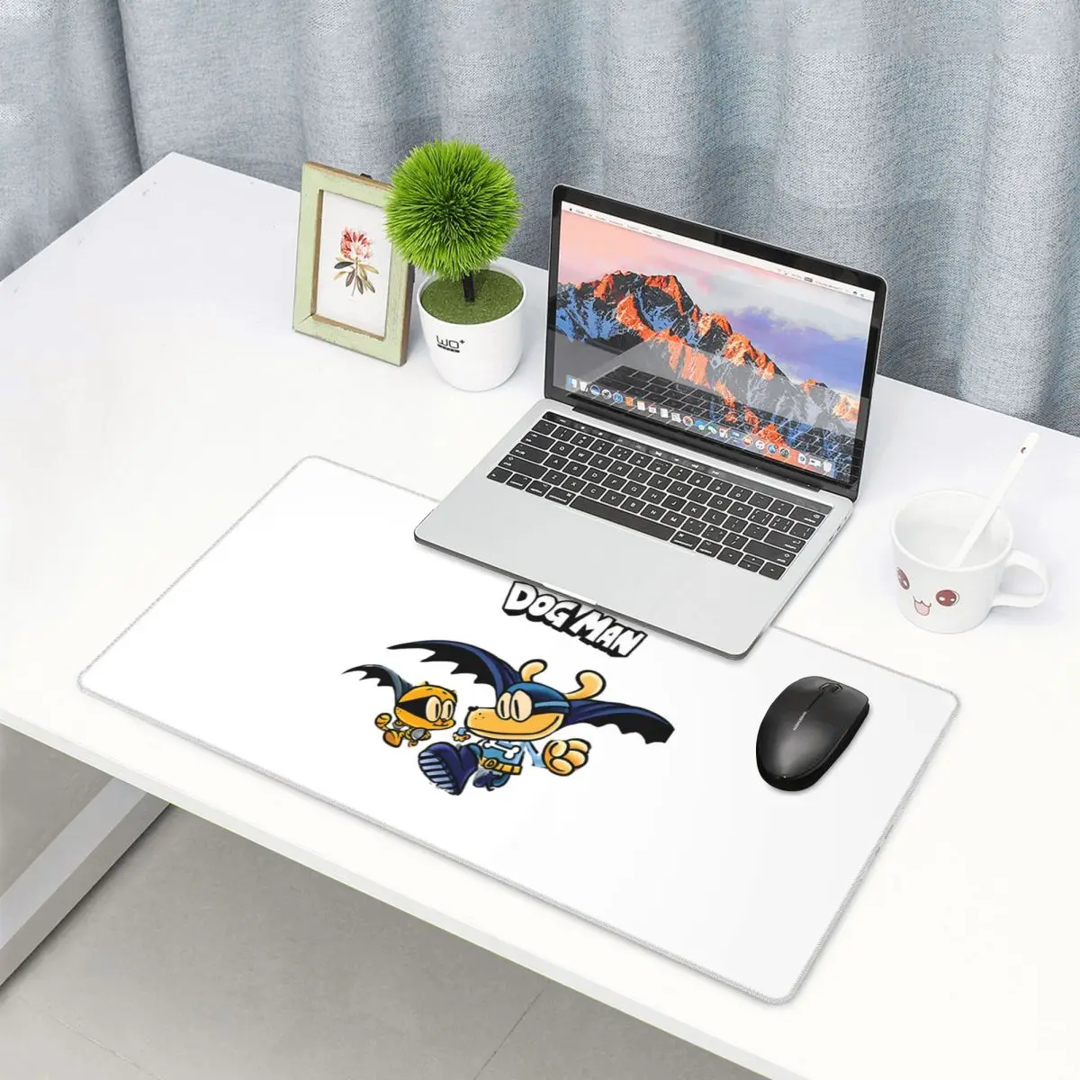 Gaming Accessories Men - 大型マウスパッド犬男とピーティ猫アニメ漫画ゲーマーPCラップトップマットキーボードコンピュータゲームオフィスアクセサリーデスクマット