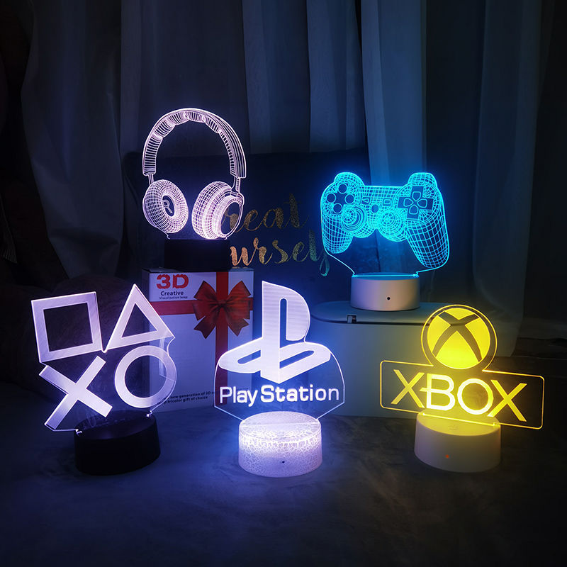 Accessories For Your Gaming Room - ランプ、ナイトライト、テーブルランプ 3D LED USB電源 ゲーミングルーム 寝室