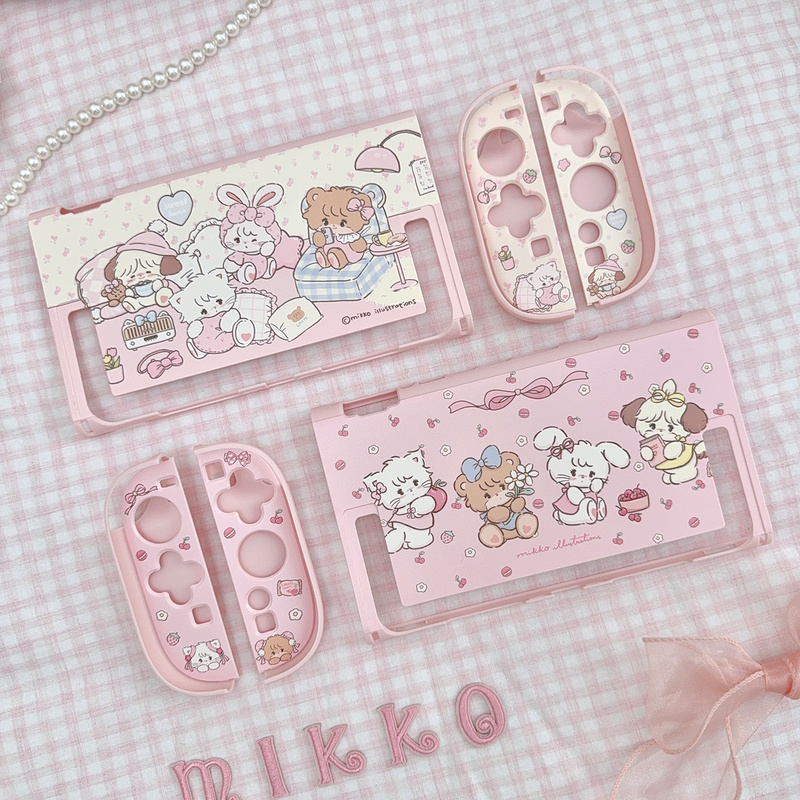 Gaming Accessories Kawaii - オリジナルミッコスイッチ第 2 世代保護シェル Ns2 保護シェルかわいい子犬ピンクガールハートゲーム周辺機器