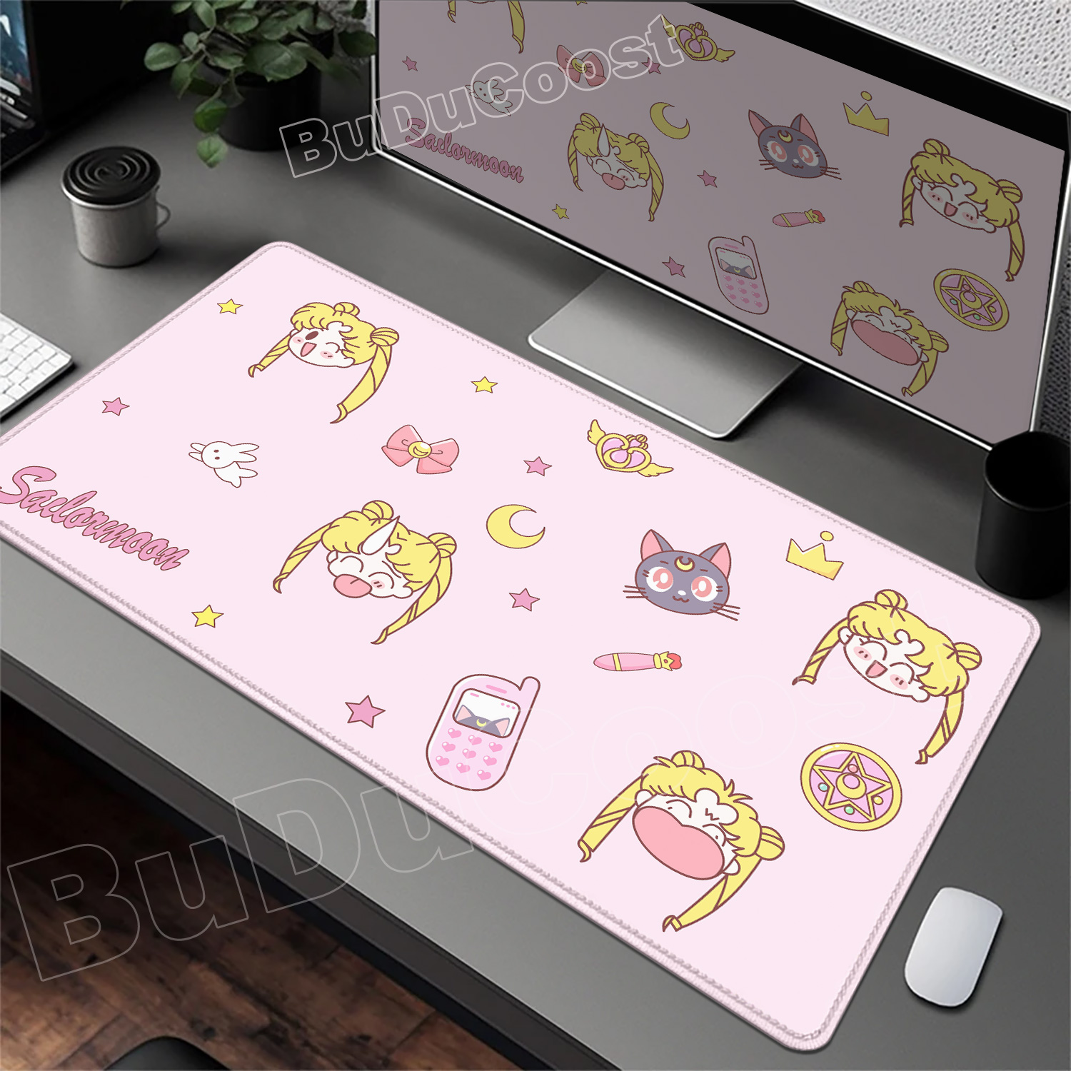かわいいピンクのデスクマットアニメ美少女戦士セーラームーンマ - Gaming Accessories Pink のレビューと価格