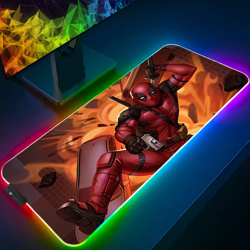 LED マウスパッドゲーミングバックライトロックエッジアニメ - Gaming Accessories Keyboards のレビューと価格