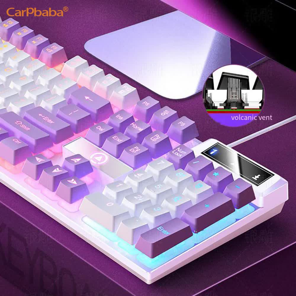 Carpbaba K500 104 キー USB 有線ゲーミ - Gaming Accessories Pink のレビューと価格