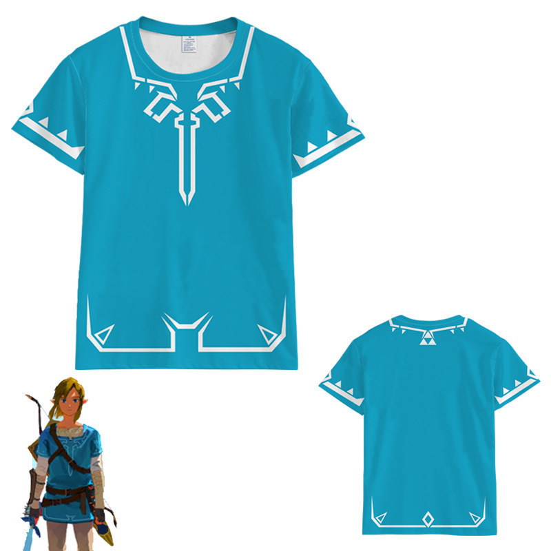 Zelda-男性用半袖ポロシャツ,王国のTシャツ,漫画の半袖 - Zelda Gaming Accessories のレビューと価格
