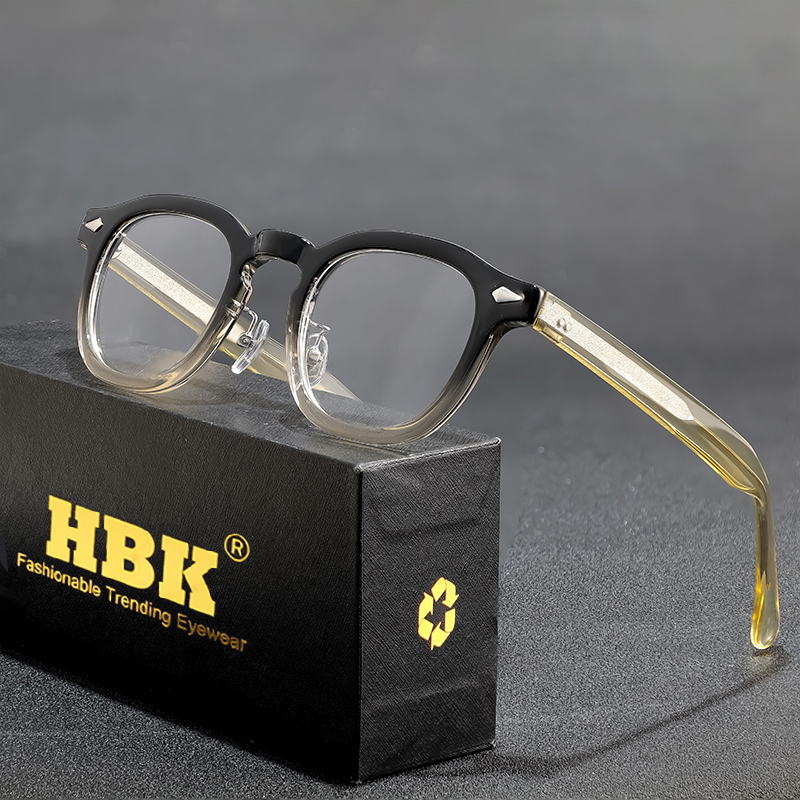 HBK レトロオーバルメガネフレーム透明レンズ男性高品質 T - Gaming Accessories Men のレビューと価格