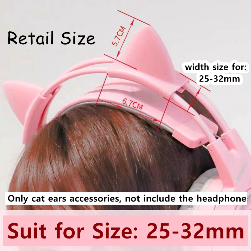 ピンクのシリコン猫耳ペンダントヘッドフォン用ワイヤレス有線ヘ - Gaming Accessories Pink のレビューと価格